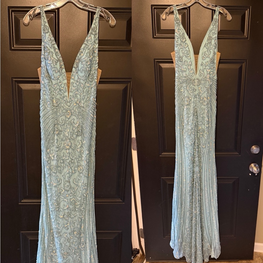 Sherri Hill Aqua evening gown
